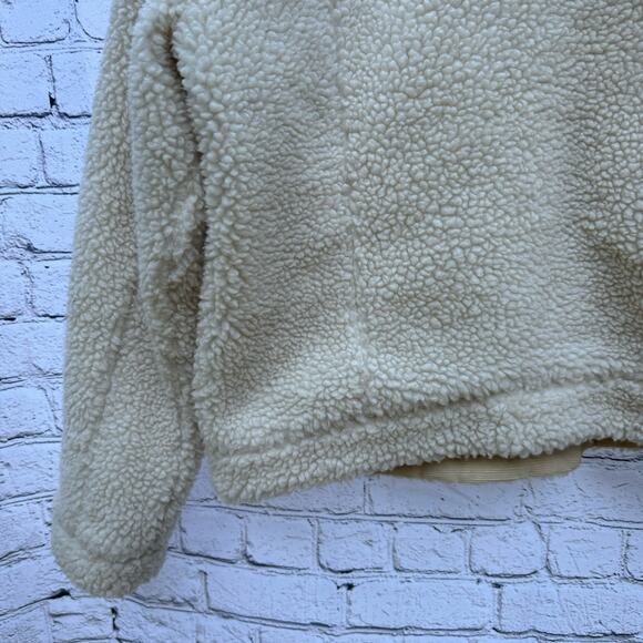 Abercrombie & Fitch Jacket Shacket Sherpa Size XL Cream Beige Fall Classic - Picture 7 of 10